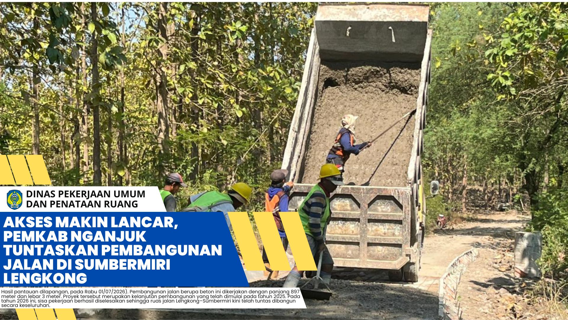Akses Makin Lancar, Pemkab Nganjuk Tuntaskan Pembangunan Jalan di Sumbermiri Lengkong